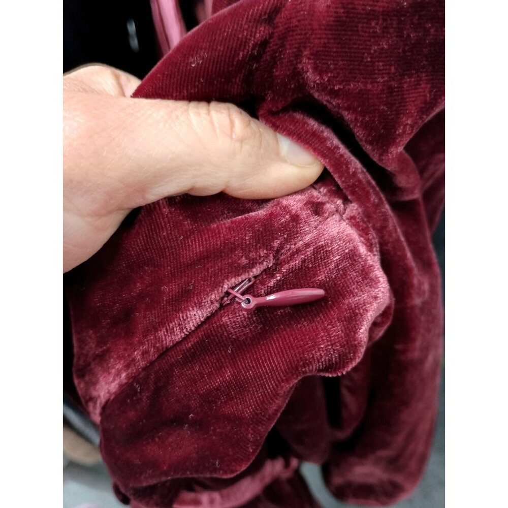 J. Crew Womens Velvet Blouse Top Size 12 Burgundy V Neck Long Sleeve Whimsygoth - Picture 10 of 10